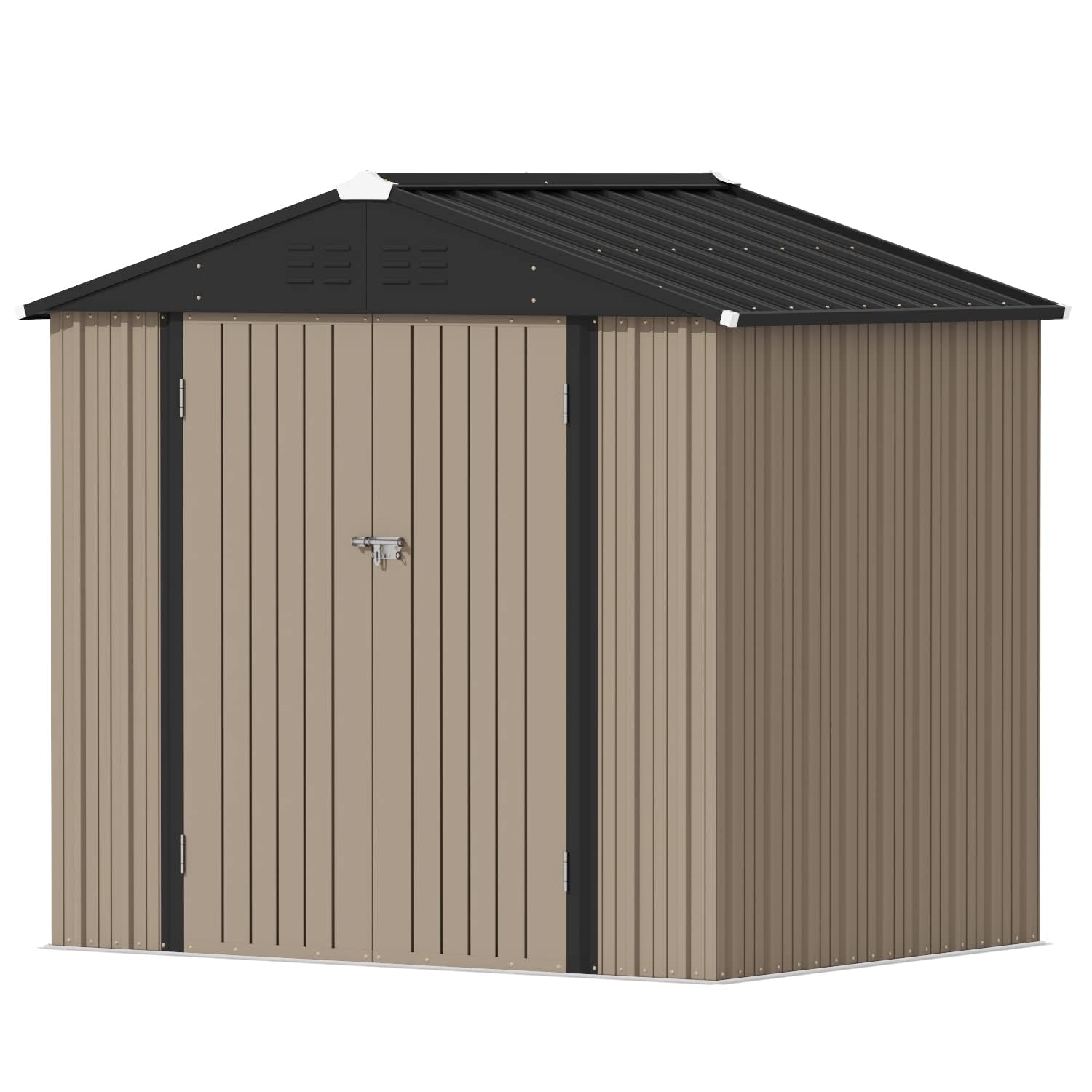 Devoko 8x6 FT Outdoor Storage Shed, Brown