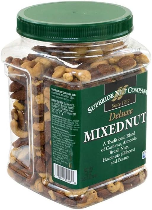 Superior Nut Mixed Nuts No Peanuts, salted 30oz