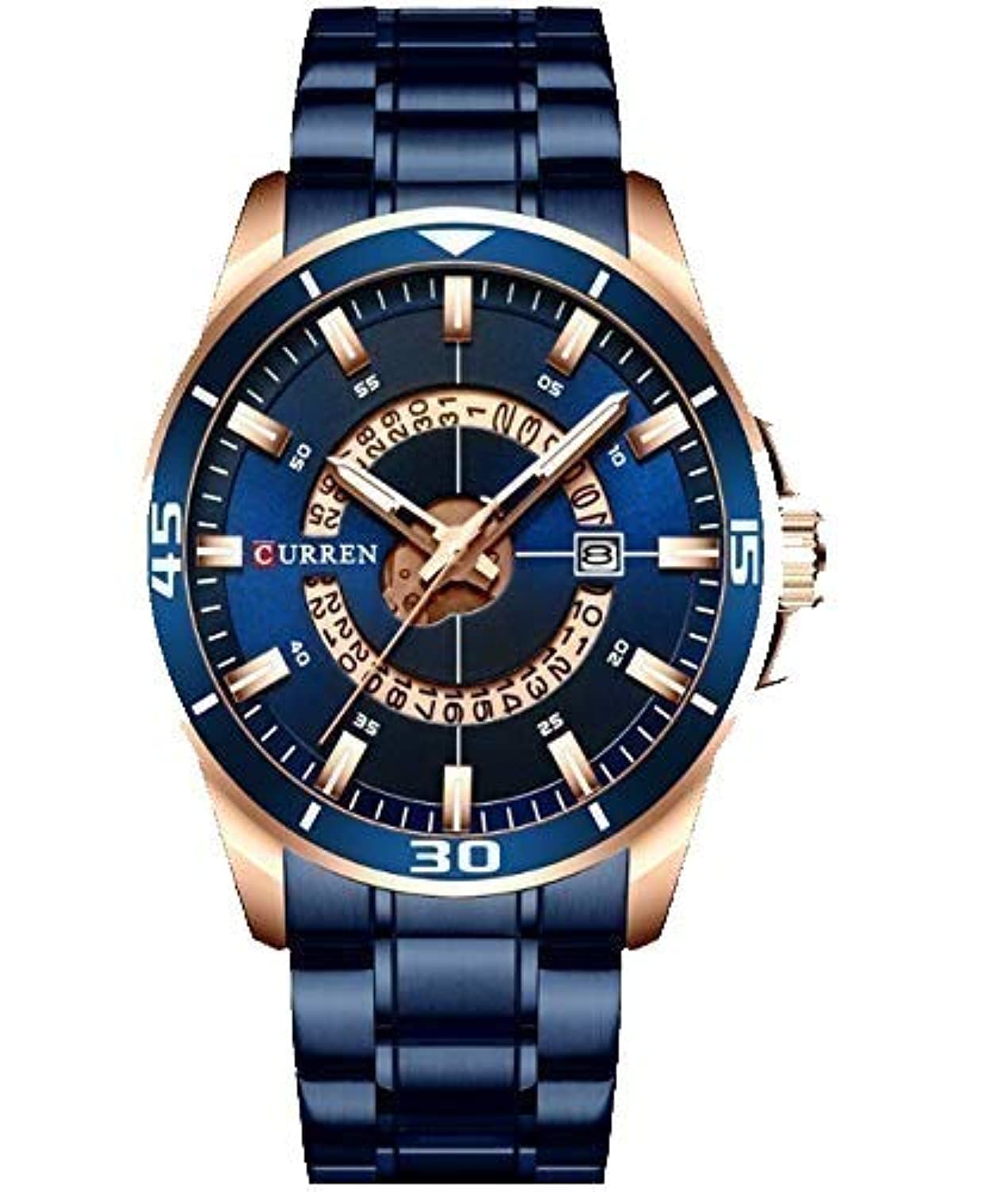 CURREN Quartz Chronograph Analogue Black Men wrist watch CR-8359-Rose Gold Blue (B084B7VSY4) Amazon Price History, Amazon Price Tracker
