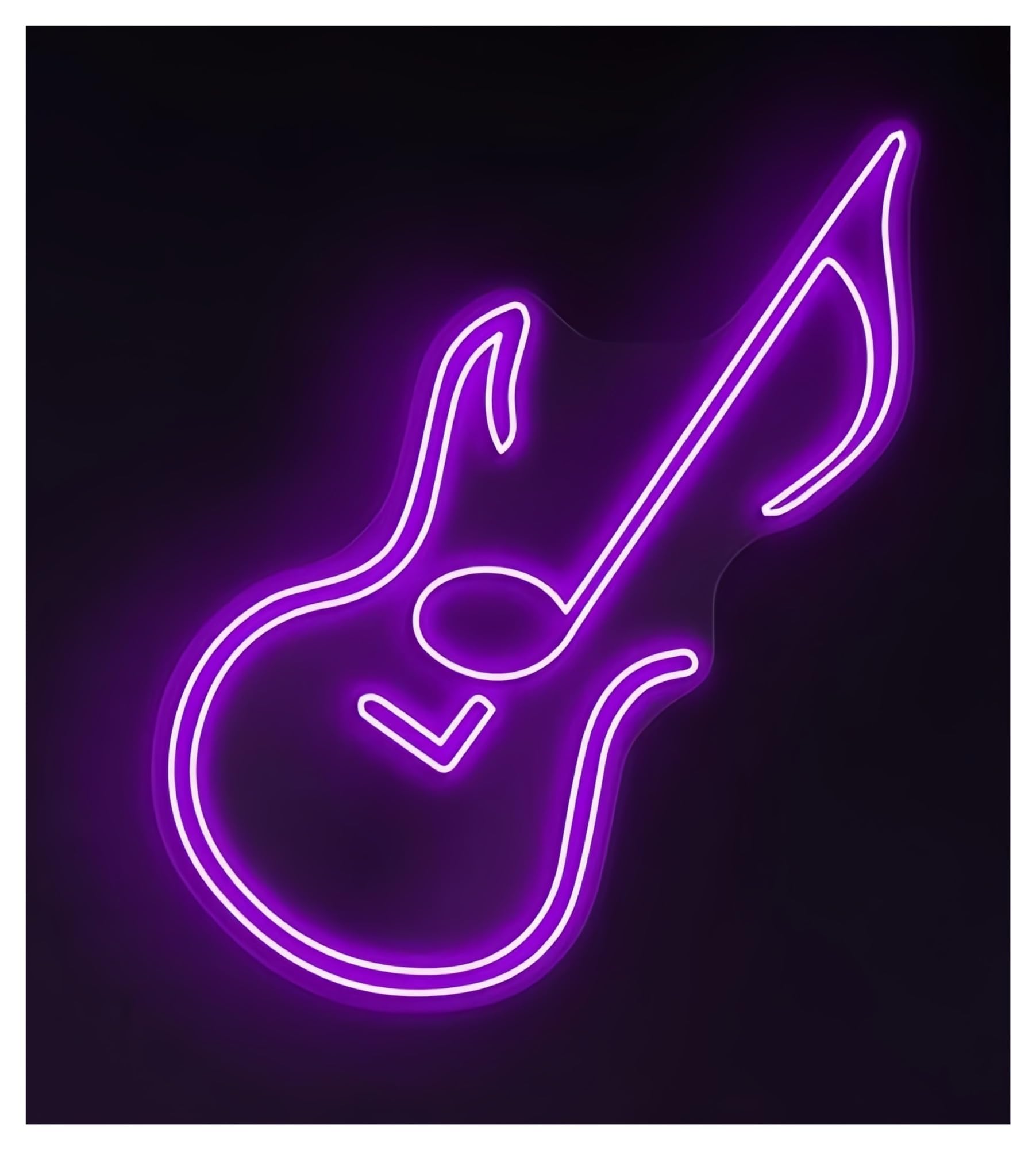Shouxi F Sign Lamp Guitar Neon Sign Or Dj Room Bedroom Wall Decor Night Lights Music Studio Home Bar Pub Decoration(,50Cm)