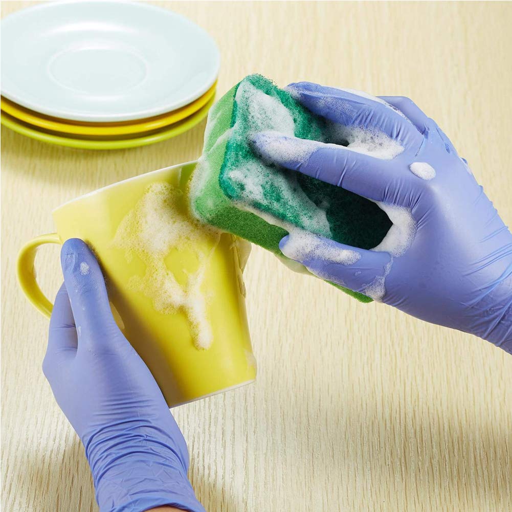Luyao 100 Piezas de Guantes Desechables para Niños, Guantes de Nitrilo para 4-12 Años - sin Látex, sin Polvo - para Manualidades, Pintura, Jardinería, Cocina, Limpieza (XS)- Color Aleatorio