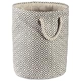 DII Woven Paper Storage Basket/Bin Collapsible & Convenient Home Organization Solution, Large Round, Gray