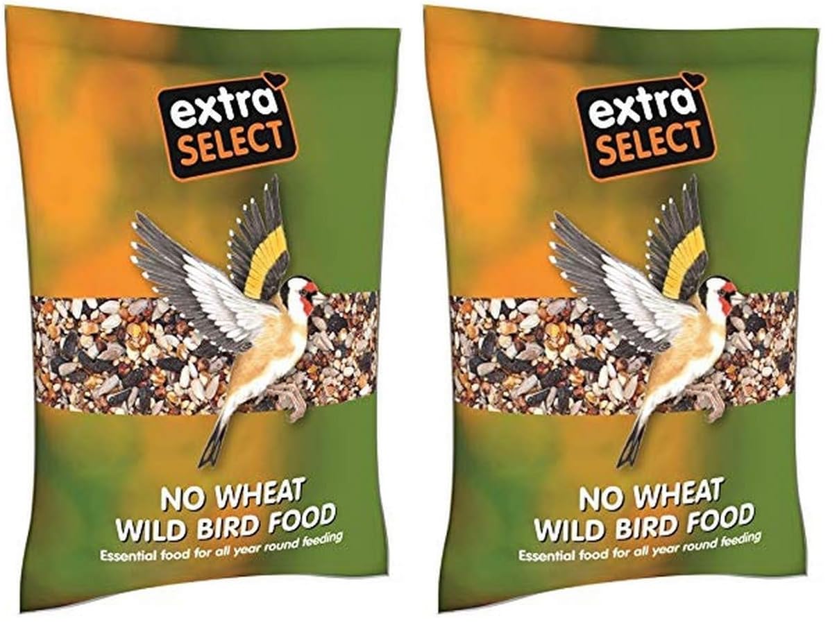 Extra Select No Wheat Wild Bird Food: Wheat Free Bird Seed for All Seasons, mixed Bird Feed - 5L Tub (Pack of 5) - 5