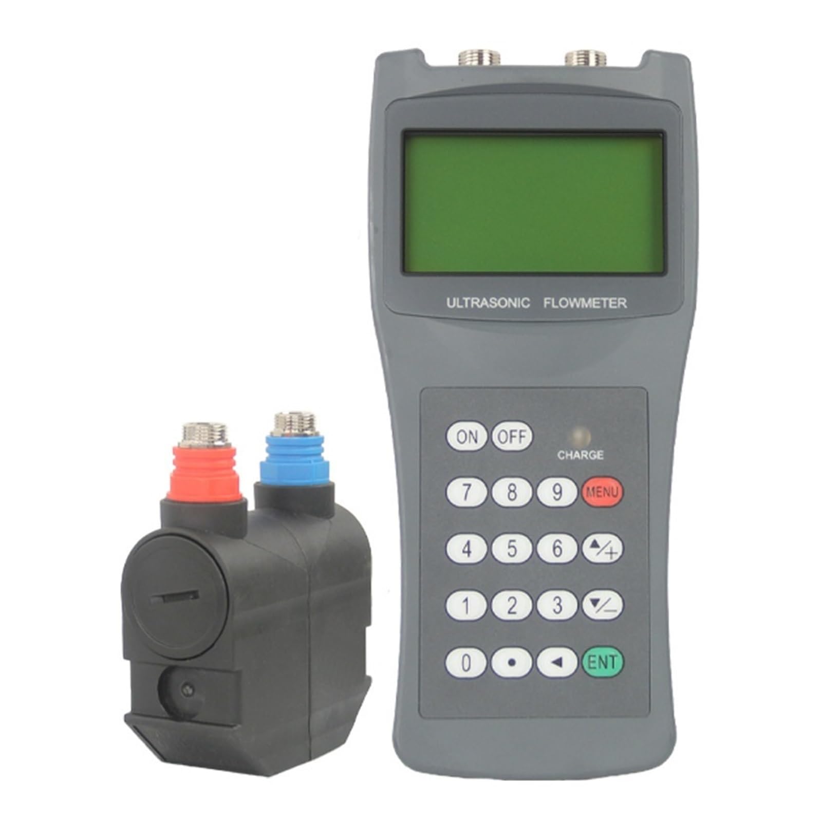 Medidor de flujo ultrasónico de mano Sensor de agua líquida Medidor de flujo ultrasónico externo