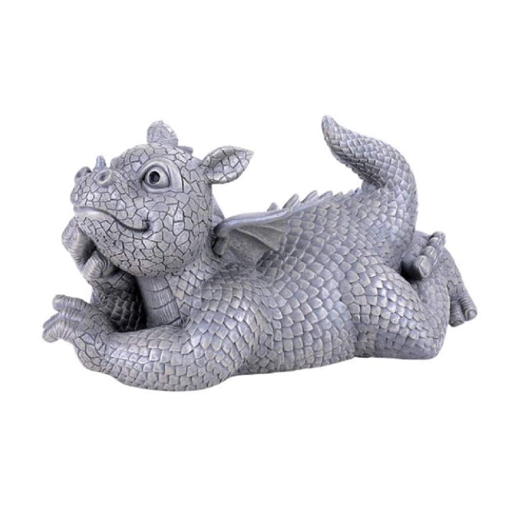 Statue dragon de jardin rêveur pour rompre la monotonie des espaces verts