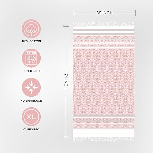 Miniatura 3 de Mexiblanke Toalla de playa turca grande con bolsillo oculto con cremallera, toalla turca a prueba de arena, toalla de viaje ligera, regalo de playa