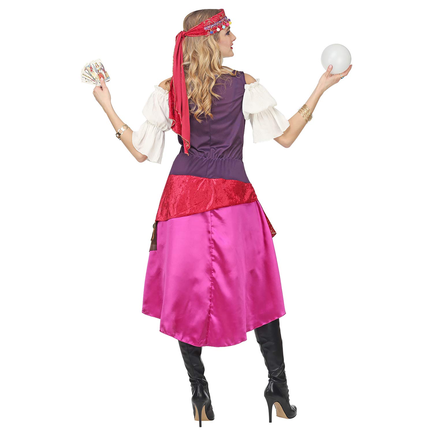 W WIDMANN MILANO Party Fashion GIPSY (dress, headscarf) - (XL), Red / White / Pink / Purple - Image 3