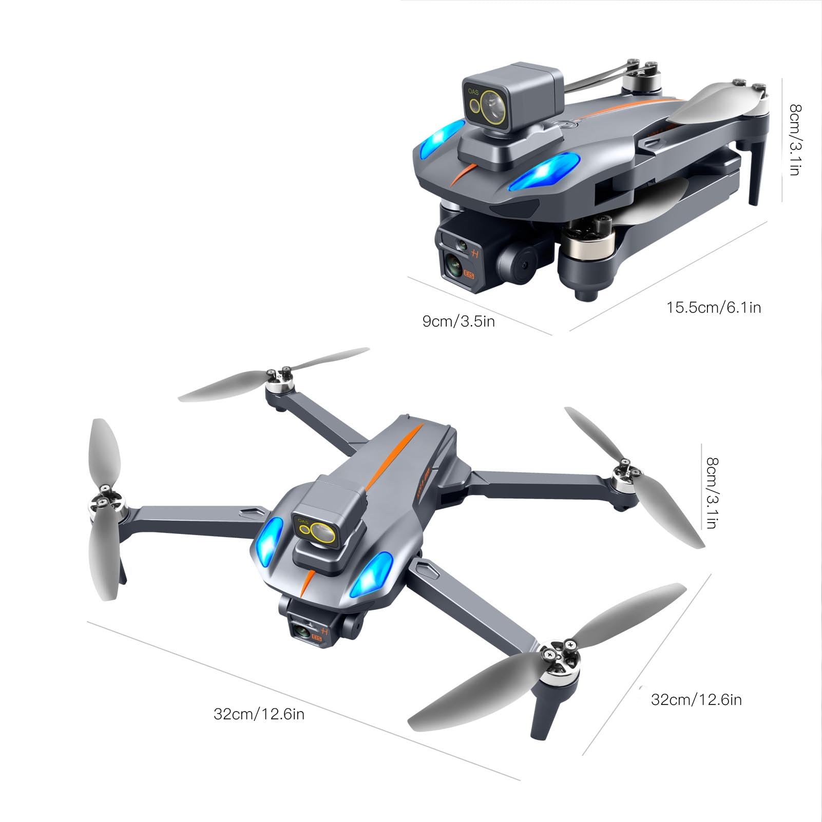 Quadricottero RC, GPS Homing 50x Zoom 8K Dual Camera RC Drone Forte Resistenza Al Vento con Custodia per Riprese all'aperto