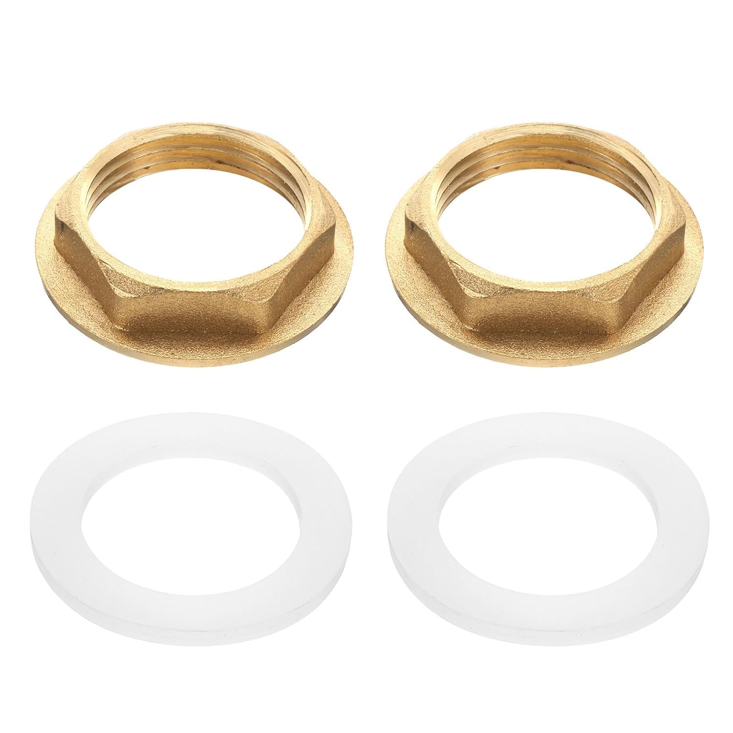 Brass Faucet Lock Nut with Silicone Washer, 1 Inch BSP Female Hex Flange Locknut for Single Hole Basin Tap, Sink Mixer & Plumbing Pipe Fittings, Corrosion Resistant (Pack of 2)-image-8