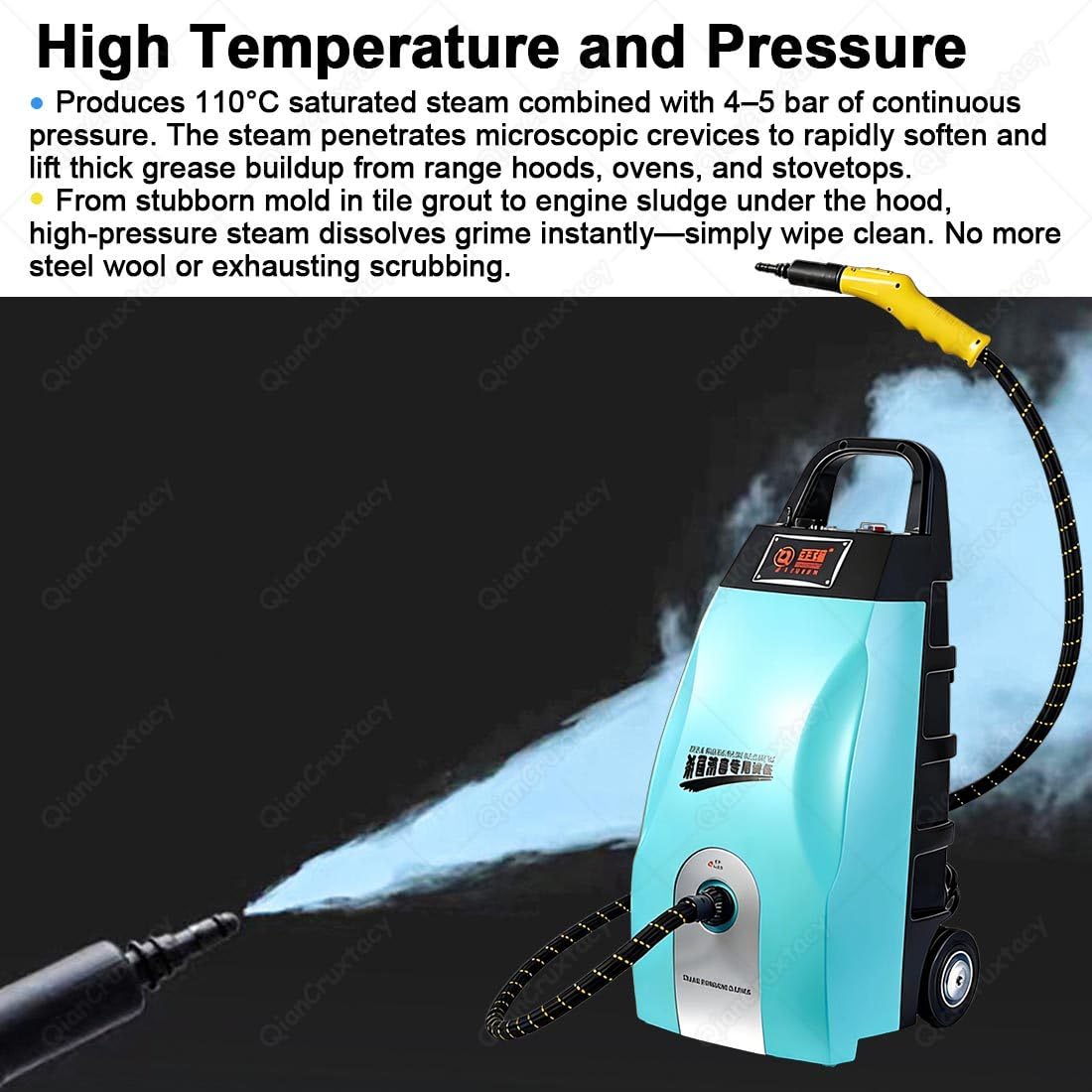 Vaporizador Comercial para Detailing De Automóviles Y Hogar,Elimina Grasa De Cocinas,Juntas De Azulejos,Manchas De Alfombras,Suciedad De Tapicerías,Salpicadero Y Motor del Coche Blue