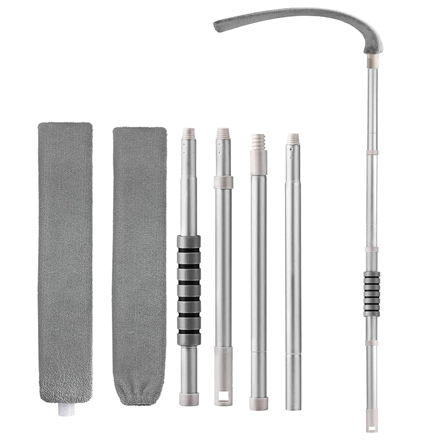 Retractable Gap Dust Cleaner with Extension Pole, Cleaning Tools with 3 Microfiber Dusting Cloths, Extendable Long Handle Duster for Cleaning Under Refrigerator Sofa Couch Bed Furniture Appliance