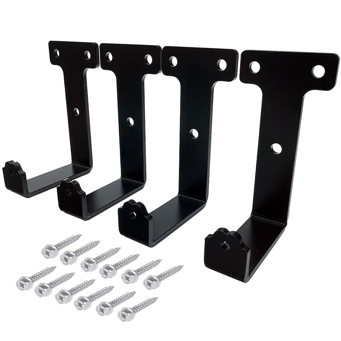 4 PCS black heavy duty metal flat j hooks for hanging 320 lbs,wall