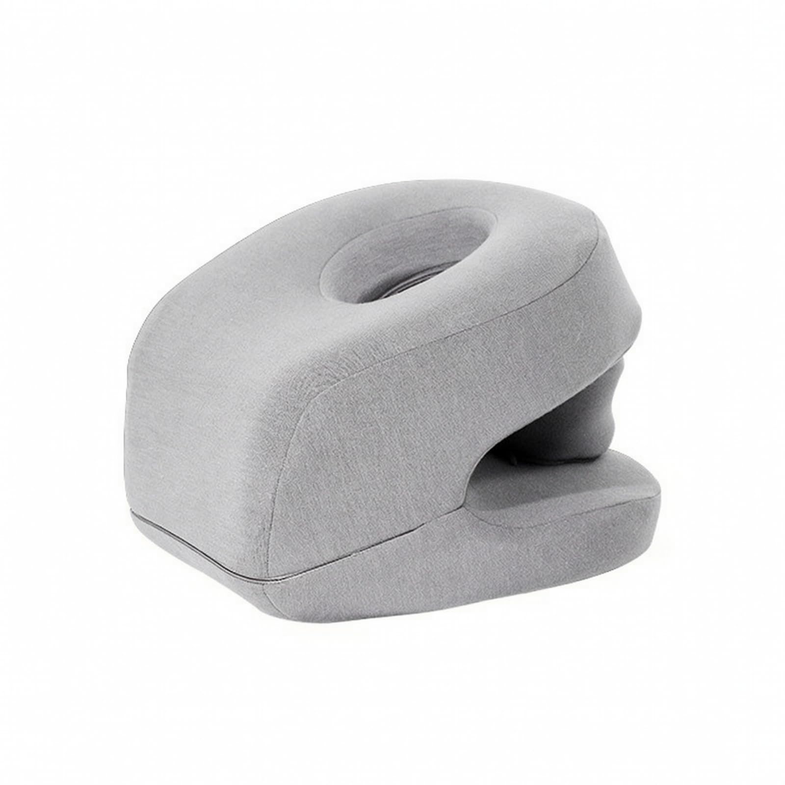kowaku Almohada Ergonómica con Núcleo Espuma Viscoelástica Ergonómico Cojín Espuma Viscoelástica Portátil para Oficina, Viaje, Gris Claro