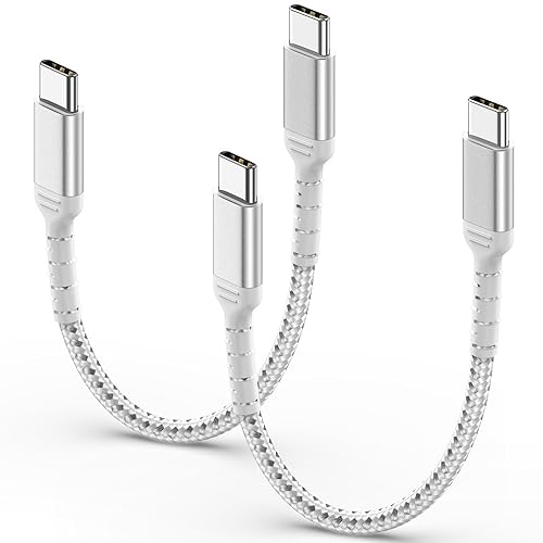 Miniatura 9 de 1.5 pies de cable de carga USB C, paquete de 2 cables trenzados USB C a USB C de 60W/3A, cable CarPlay USBC compatible con iPhone 15, Samsung Galaxy