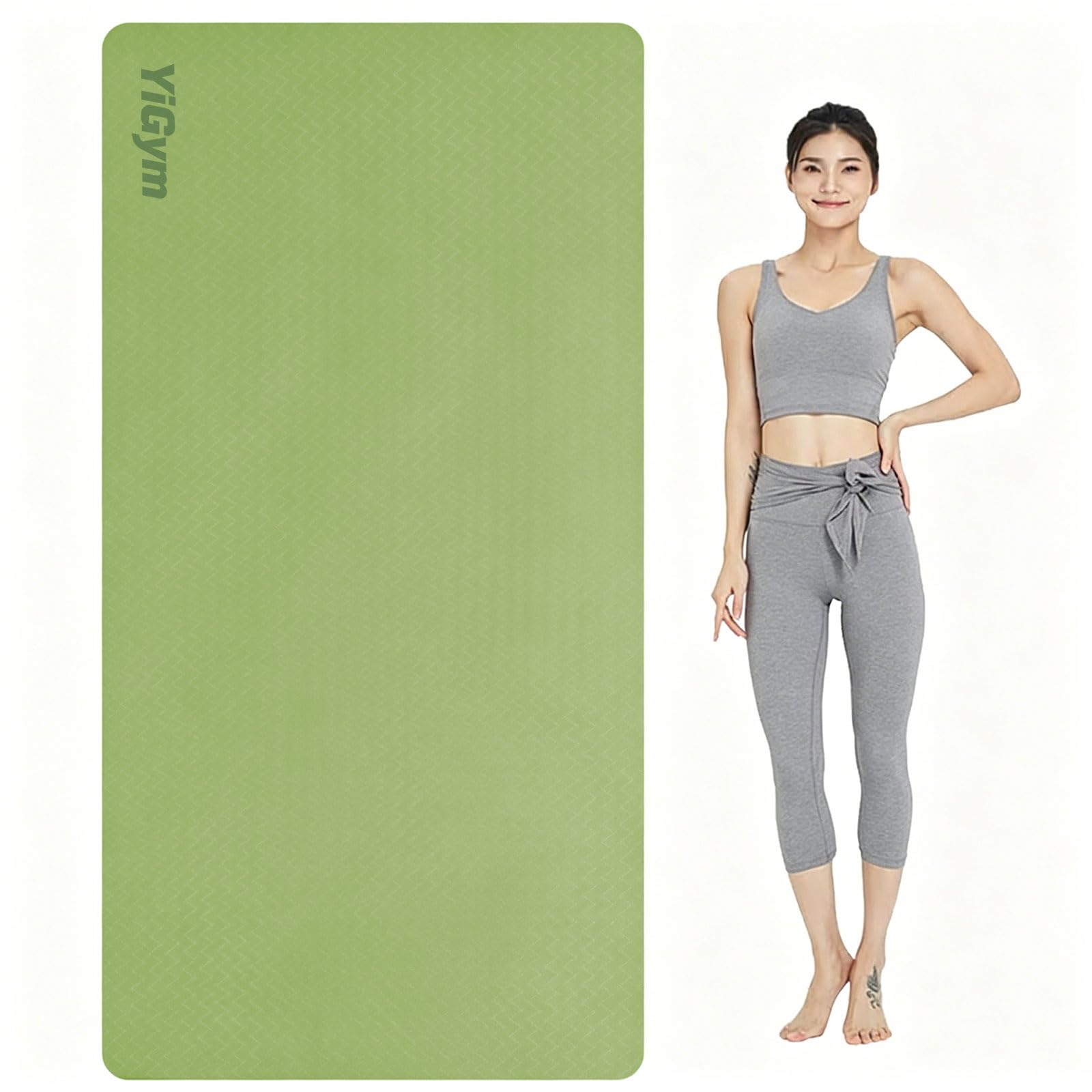 Yogamatte Rutschfest 195×90cm TPE Gymnastikmatte 10mm Dicke | Fitnessmatte XL, mit Tragegurt + Tasche, für Pilates Yoga Workout