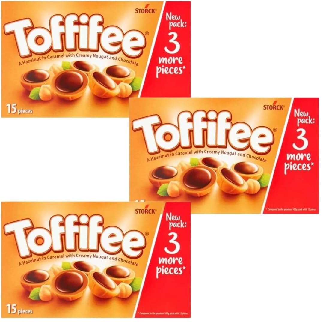 Toffifee Hazelnut Nougat and Chocolate Bundle, 125g, Pack of 3