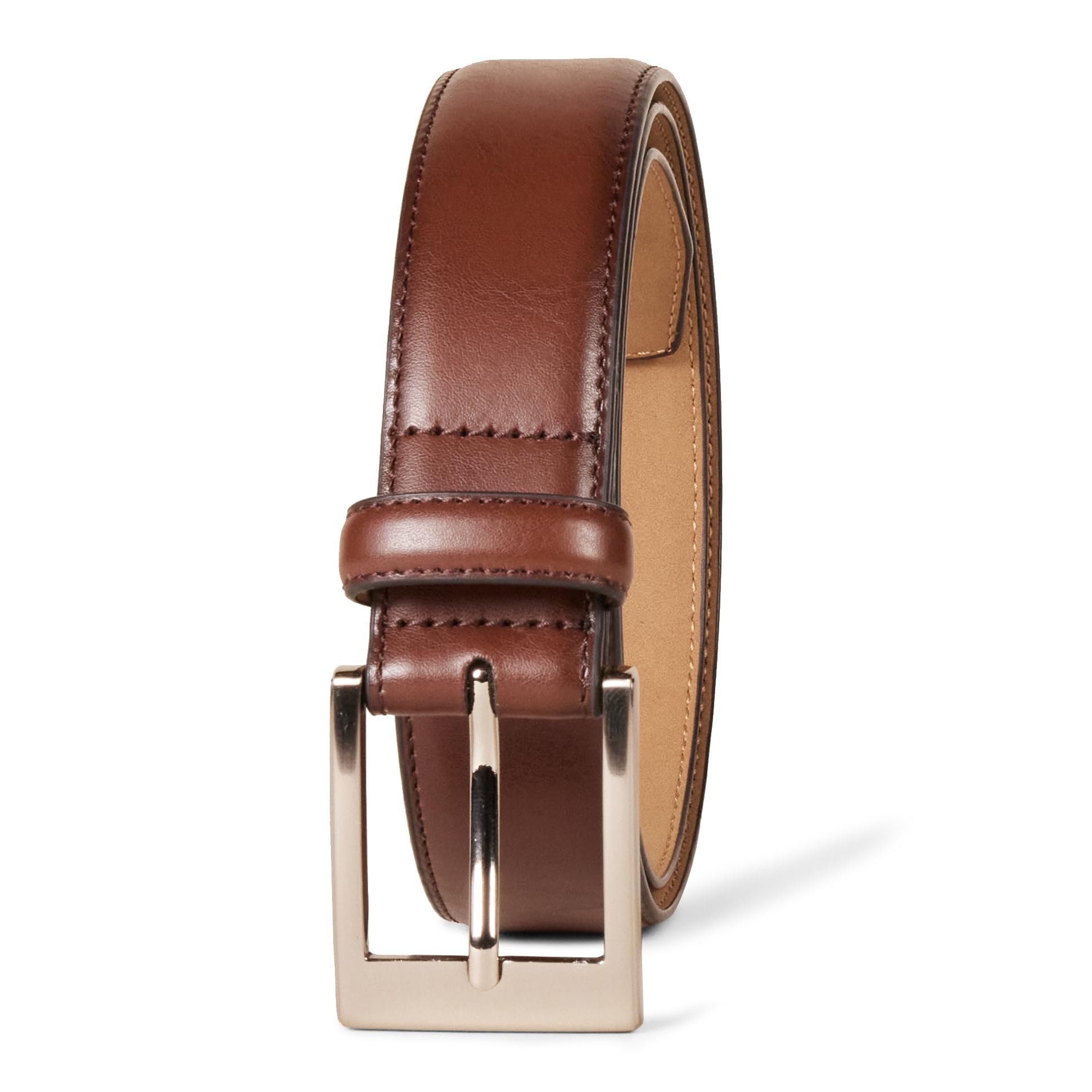 Amazon Essentials Men's Leather Belt, Classic Style