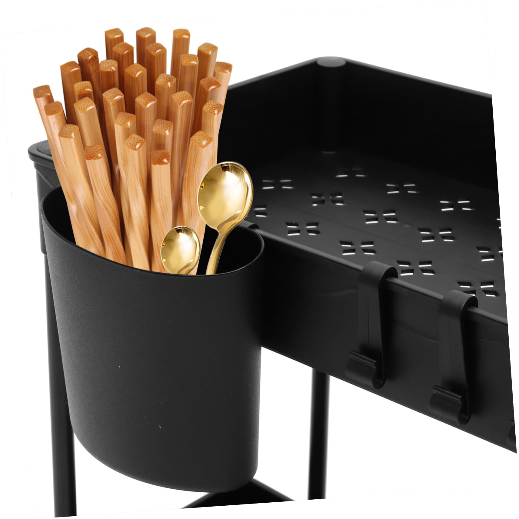Cabilock Organizador Bajo Fregadero Estante De Cocina Cesta Deslizante Organizador De Gabinete con Gancho Capacidad De Almacenamiento
