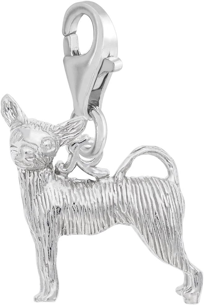 Chihuahua Charm with Lobster Claw Clasp, Charms for Bracelets and Necklaces