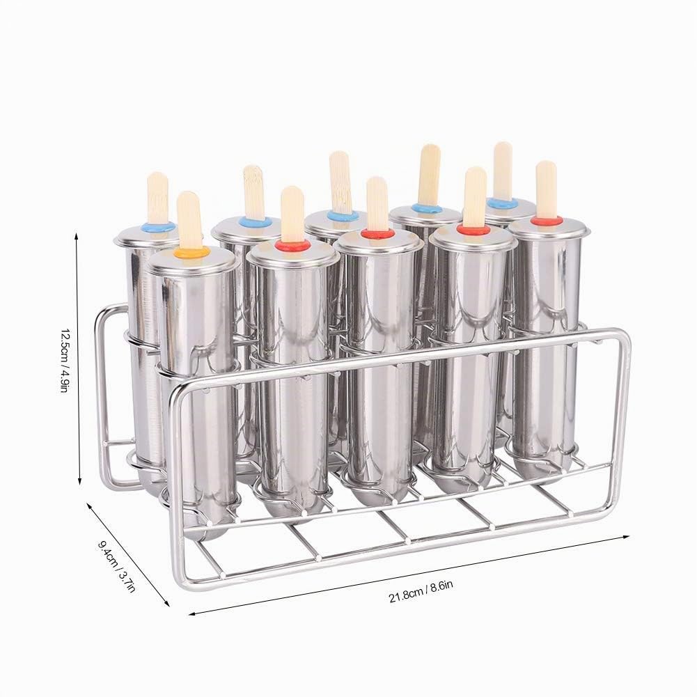Kit de Moldes para Helado, Kit de Moldes para Paletas de Helado de Acero Inoxidable 304 para el Hogar, Molde para Helado