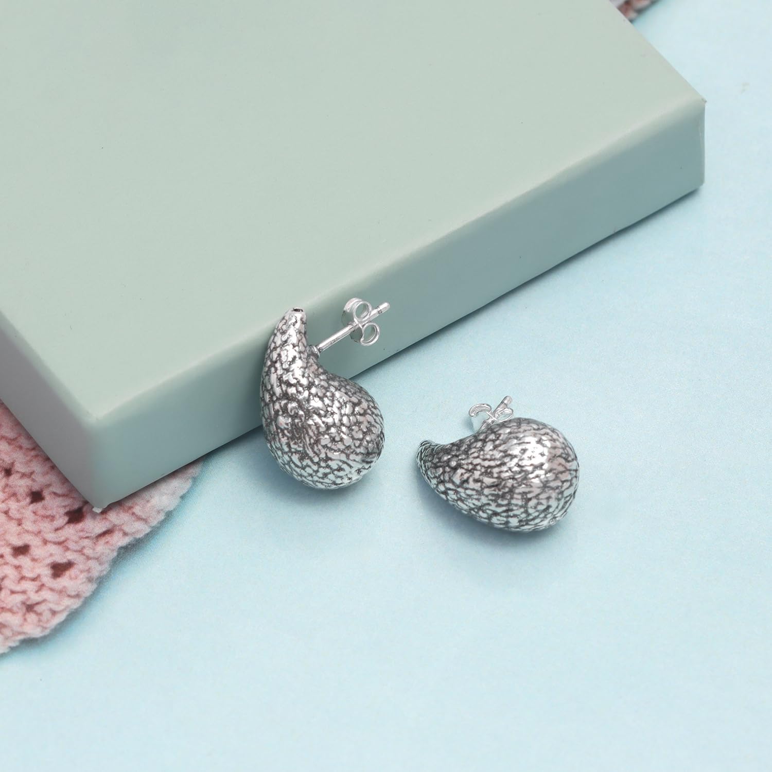 LeCalla 925 Sterling Silver Teardrop Earrings for Women | Women's Drop & Dangle Earrings | Lightweight Hollow Waterdrop Stud Earrings Trendy Jewelry for Women
