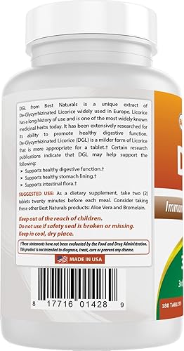 Miniatura 7 de Best Naturals DGL masticable 380 mg 180 comprimidos (180 unidades (paquete de 3))