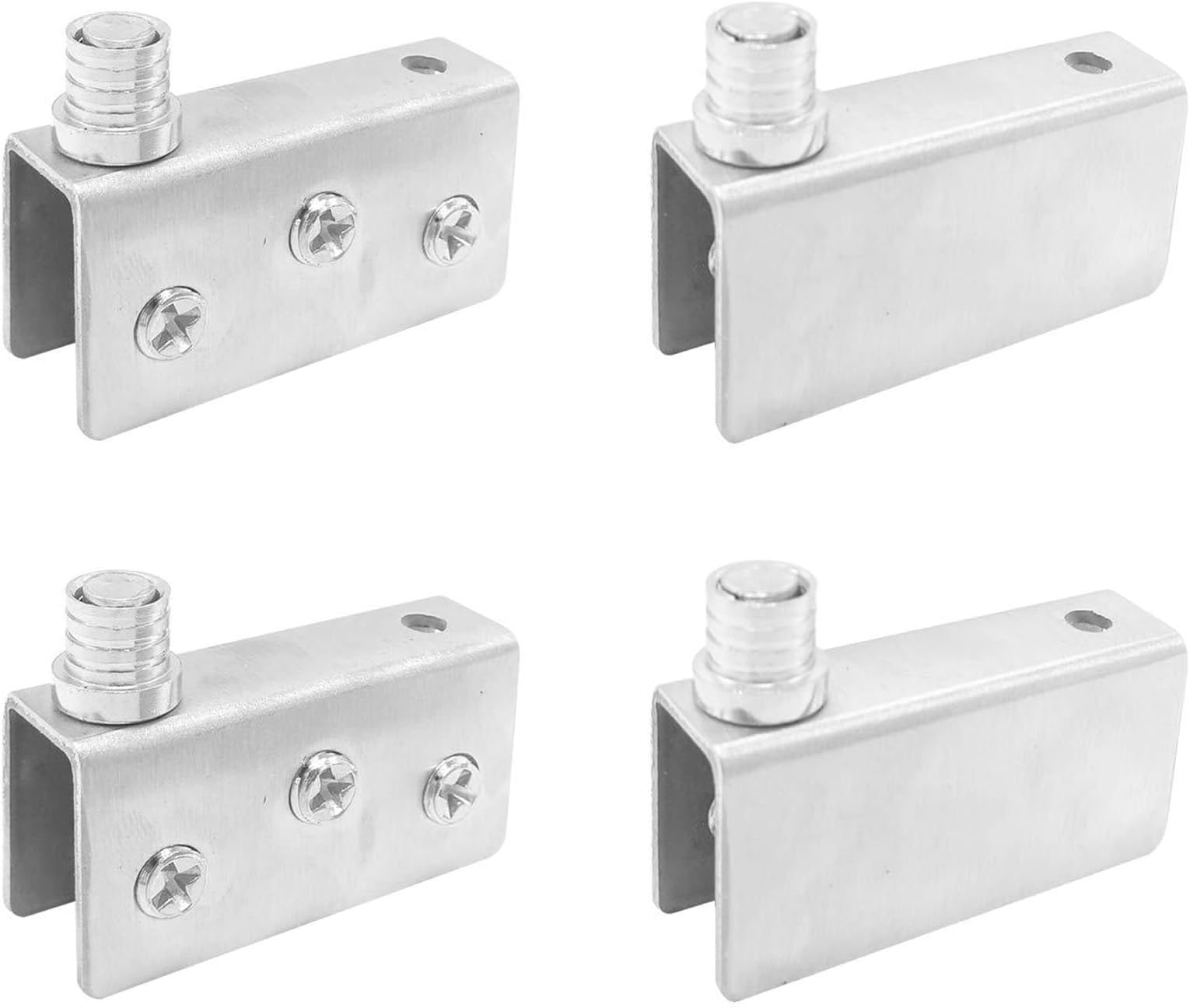 2 Pair Glass Door Hinge, Cabinet Pivot Hinge Clips, Glass Shower Door Hinges Door Clamps for 8-10mm Thick Glass (M)