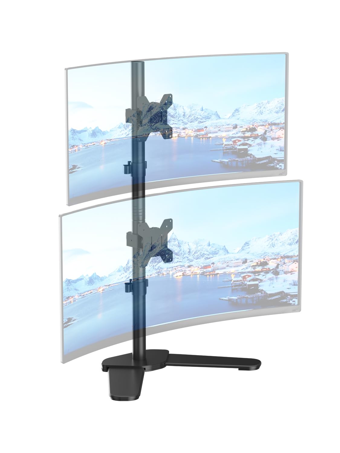 Bracwiser Vertical Dual Monitor Mount Stand for 13-27 Inch LCD LED Screens - Free Standing Universal Mount, Height Adjustable (80cm Pole) ML7802