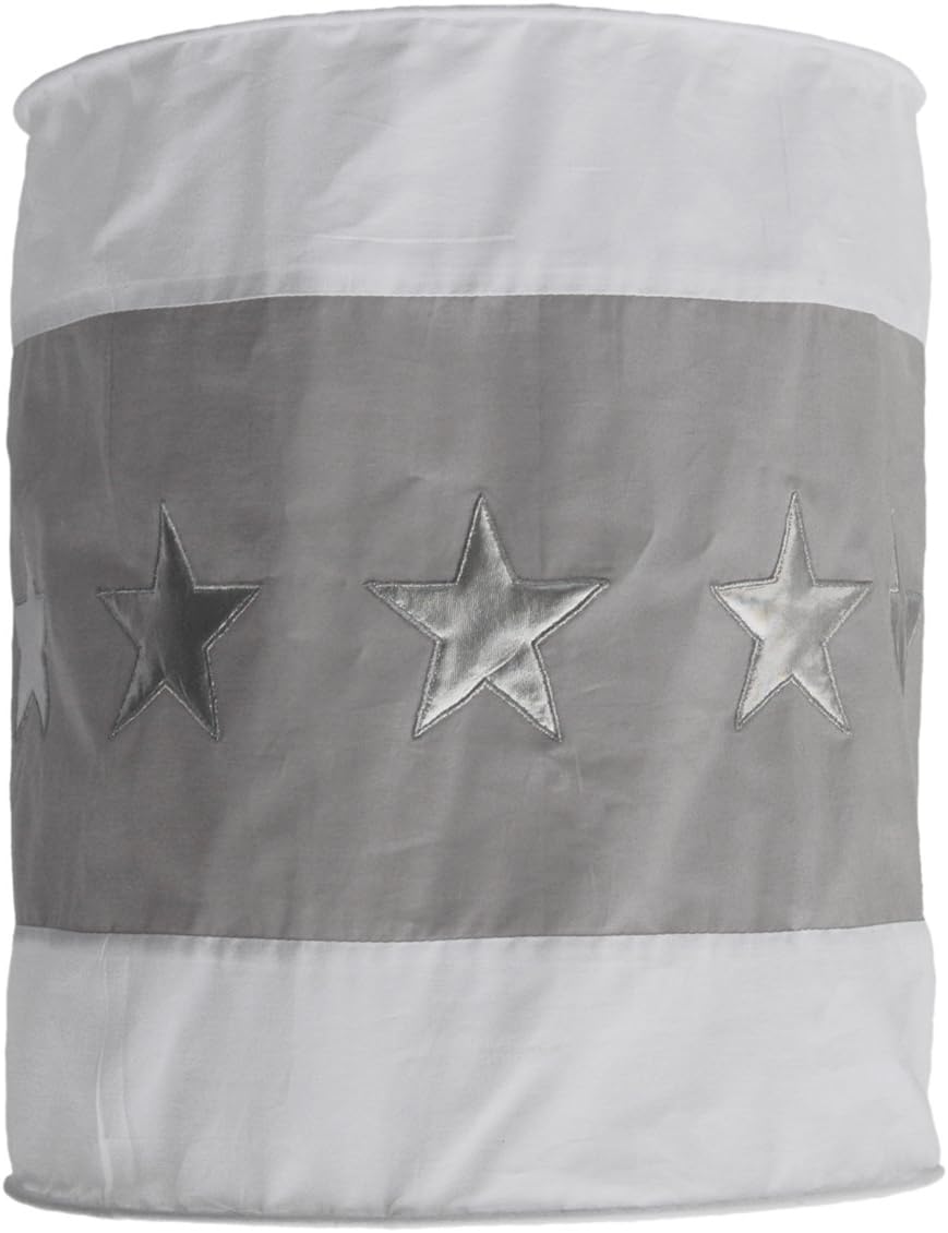 Taftan Stars Silver Lampshade Fabric (Grey)