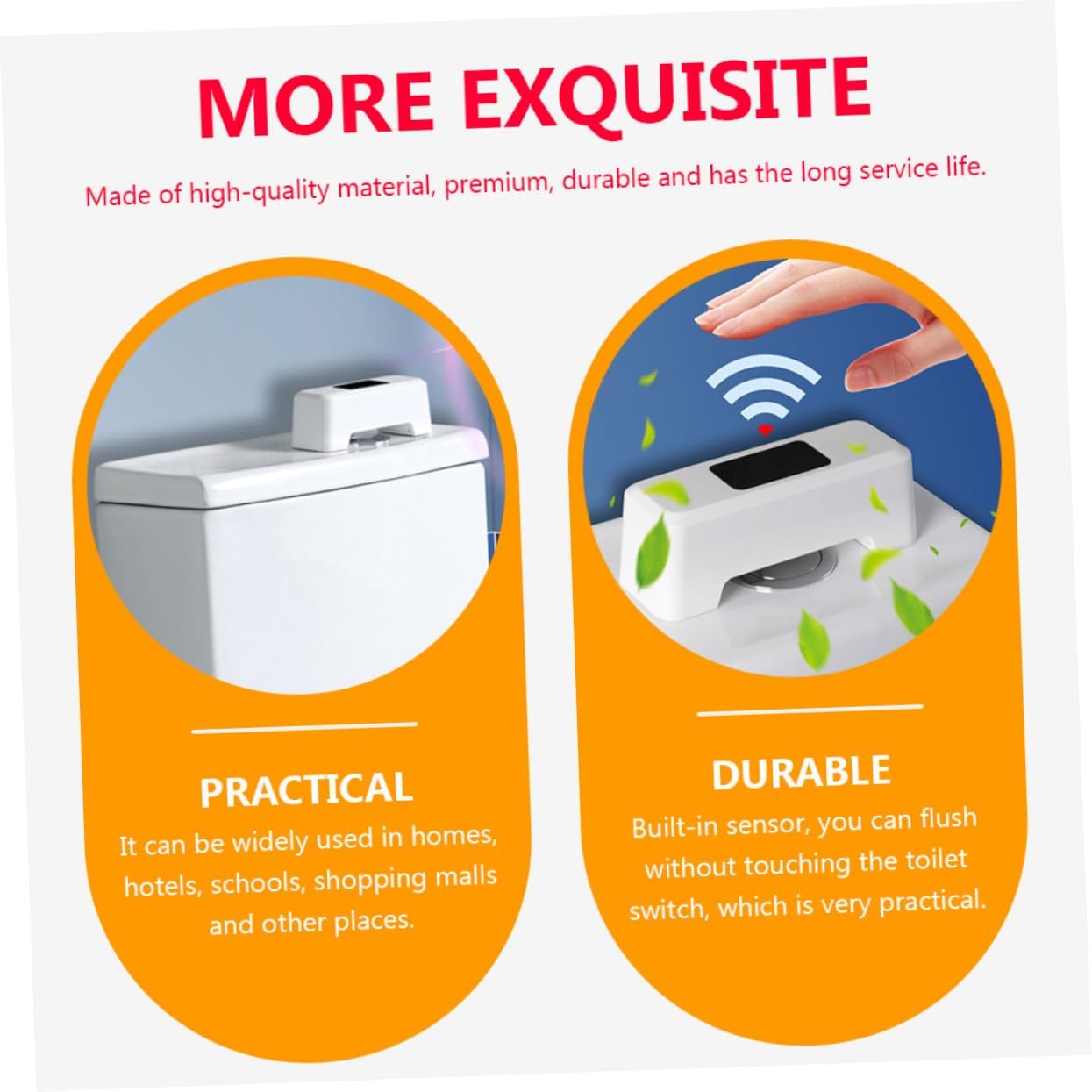 非接触自動トイレフラッシュボタン 人感センサー搭載 ハンズ水洗補助器 リチウムイオン電池内蔵 簡単設置可能 トイレアクセサリー