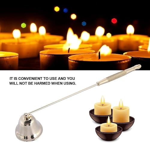 Miniatura 4 de TOPINCN Vela Snuffer Bell Shape Candle Snuffer Herramienta de vela de acero inoxidable Poner fuera Fuego mecha vela cubierta herramienta (dorado)