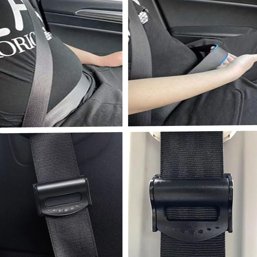 Set 2 Regolatori Cintura Di Sicurezza Auto – Protezione Collo E Clip Adattatore