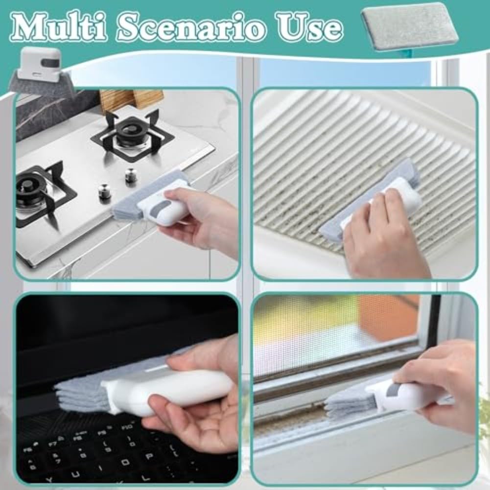 Kit de 8 limpiadores de pantalla de ventana, cepillo de doble uso para malla y vidrio, herramienta eficiente de eliminación de polvo y escombros, ideal para zonas de difícil acceso, perfecto para la