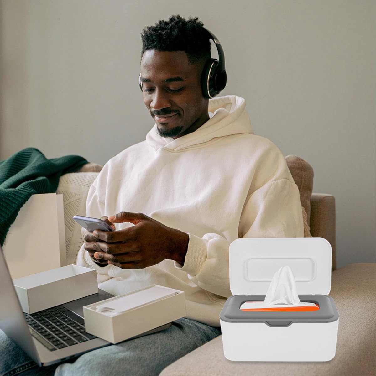 Boîte pour Lingettes Portable Légère en Pp Couvercle Étanche, Lot de 2 Pièces, Distributeur de Lingettes pour Voyage ou Poussette