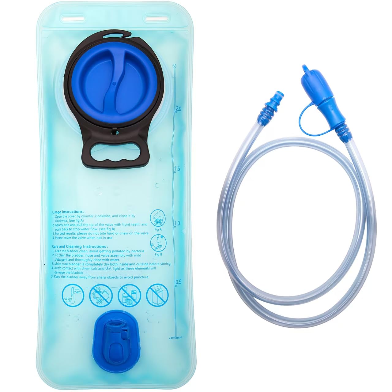 Bolsa de hidratación, bolsa de agua de 1 L a 2 L para mochila de senderismo, bolsa de almacenamiento de agua a prueba de fugas, bolsa de agua para ciclismo, senderismo, camping