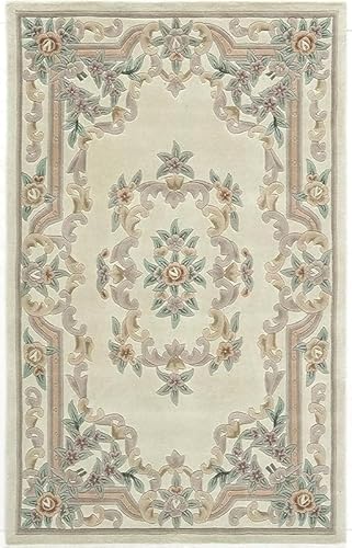 ECLATIQUE RUG Vintage Hand Tufted Aubusson Design Area Rug,Floral Print