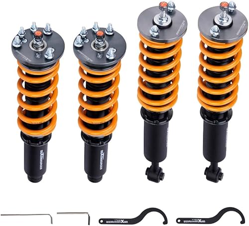 maXpeedingrods Coilovers para Honda Accord CM4/CM5/CM6/CM7/CM8 2003-2007, 24 niveles de amortiguación ajustable, kit de suspensión helicoidal de