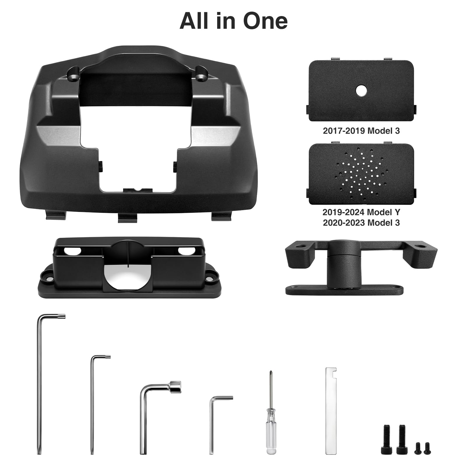 AAMHHM Support pivotant pour écran Tesla Model Y 2019-2024 et Model 3 2017-2023 Gauche/Droite 30° Haut/Bas 15° Rotatif Quatre Directions Support Rotatif pour Écran Tesla en Alliage d'Aluminium
