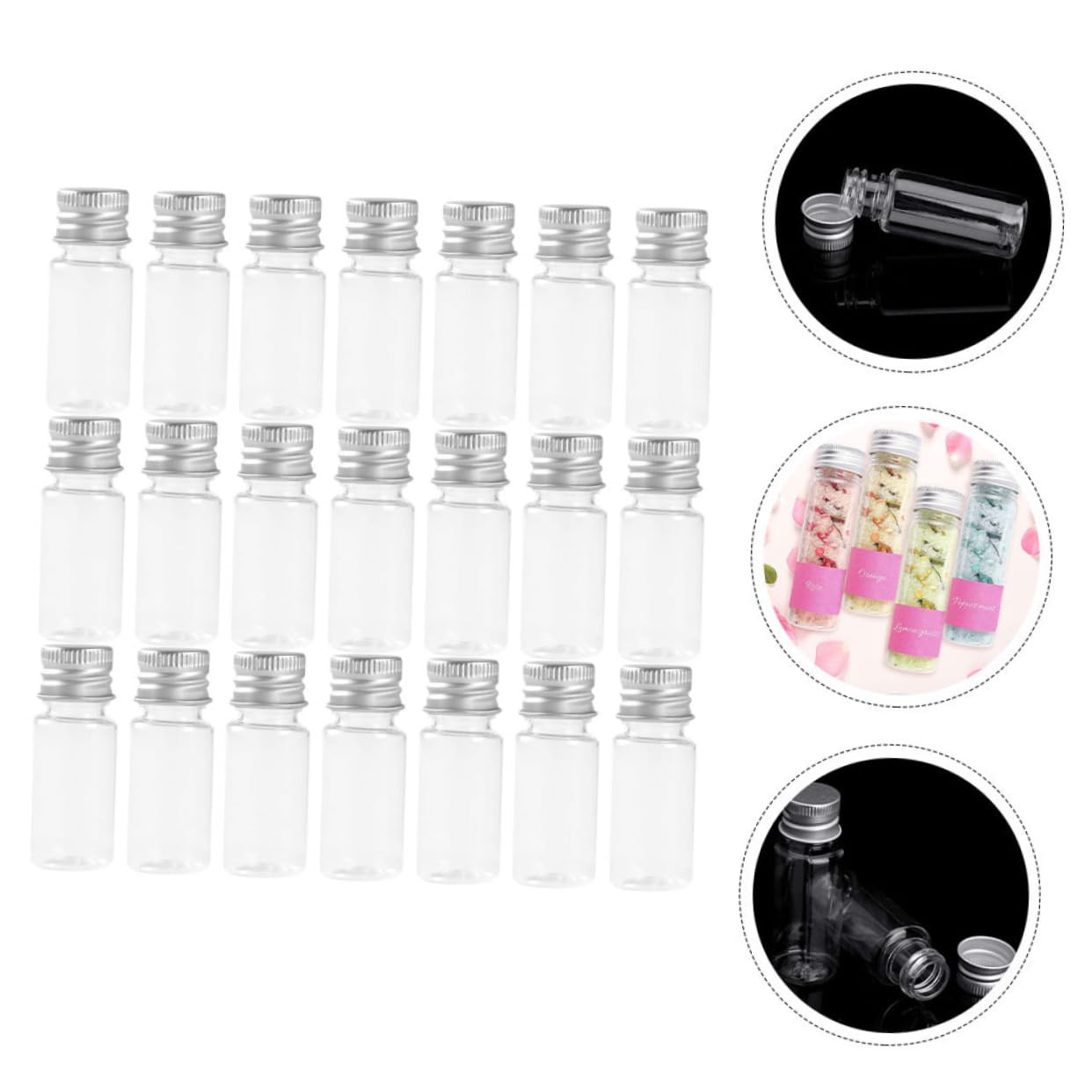 minkissy 36 Pcs Storage Container Clear Container with Lid Sample Test Tube Tiny Vials Scientific Experiments Tube Storing Jewelry Vials Mini Powder Jars Candy Storage Bottle Plastic