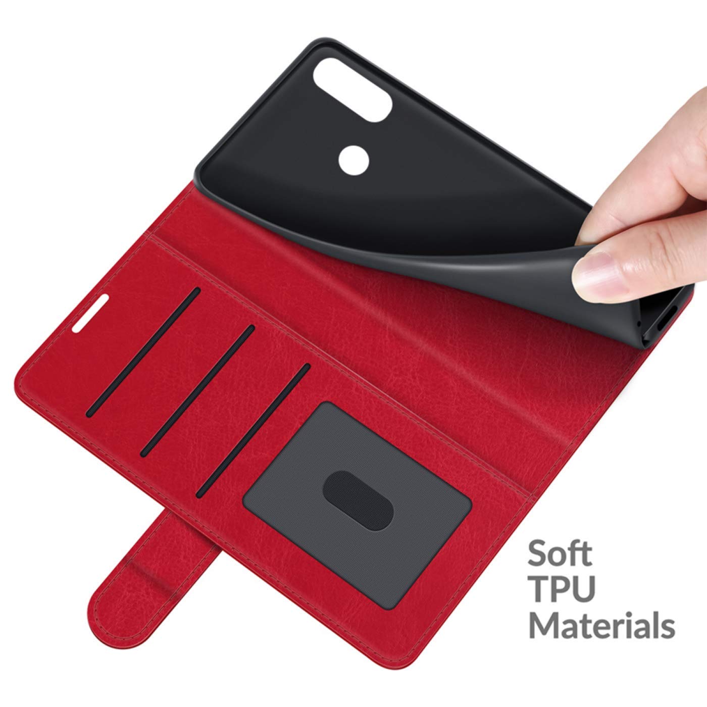 HualuBro Cover Realme GT Master, Custodia Portafoglio in Retro PU Pelle a Libro TPU Antiurto Magnetica Stand Flip Case Cover per Realme GT Master Edition Cover - Rosso