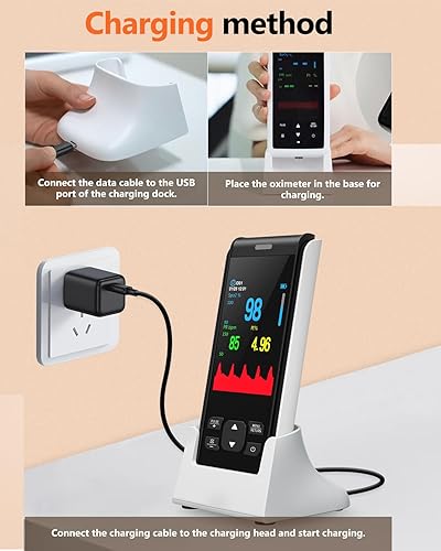 Miniatura 6 de Oxímetro de Pulso Recargable para Dedo, Oxímetro de Pulso Portátil de Mano, Monitor de Saturación de Oxígeno en Sangre HealthTree para Dedo con SpO2