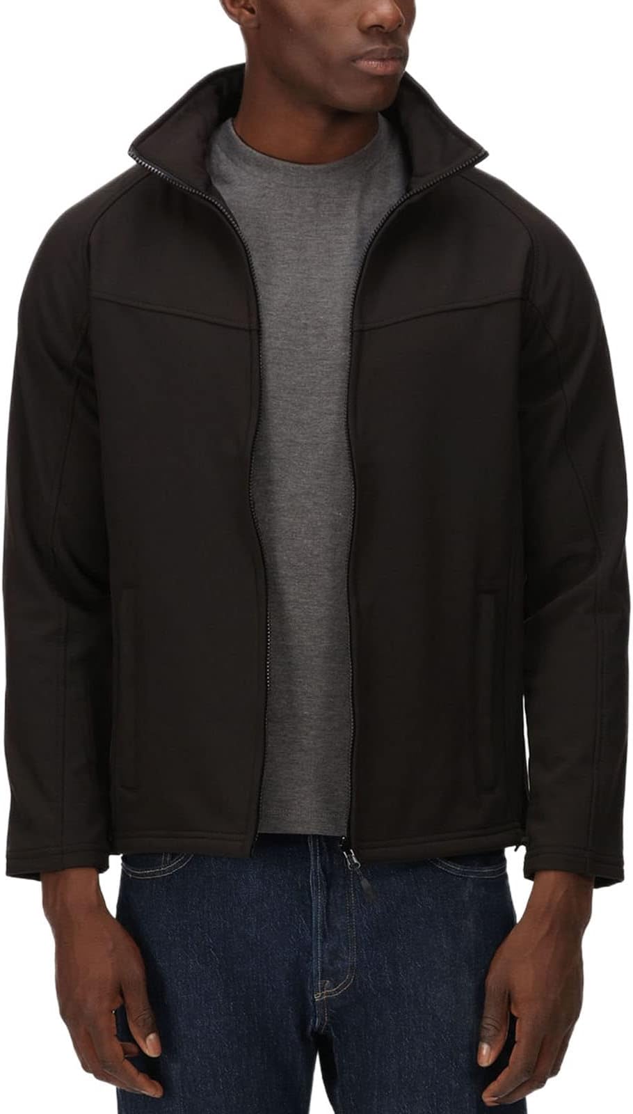 Regatta Professional Men's Uproar Interactive Wind Resistant Softshell, All Black, size X-Large