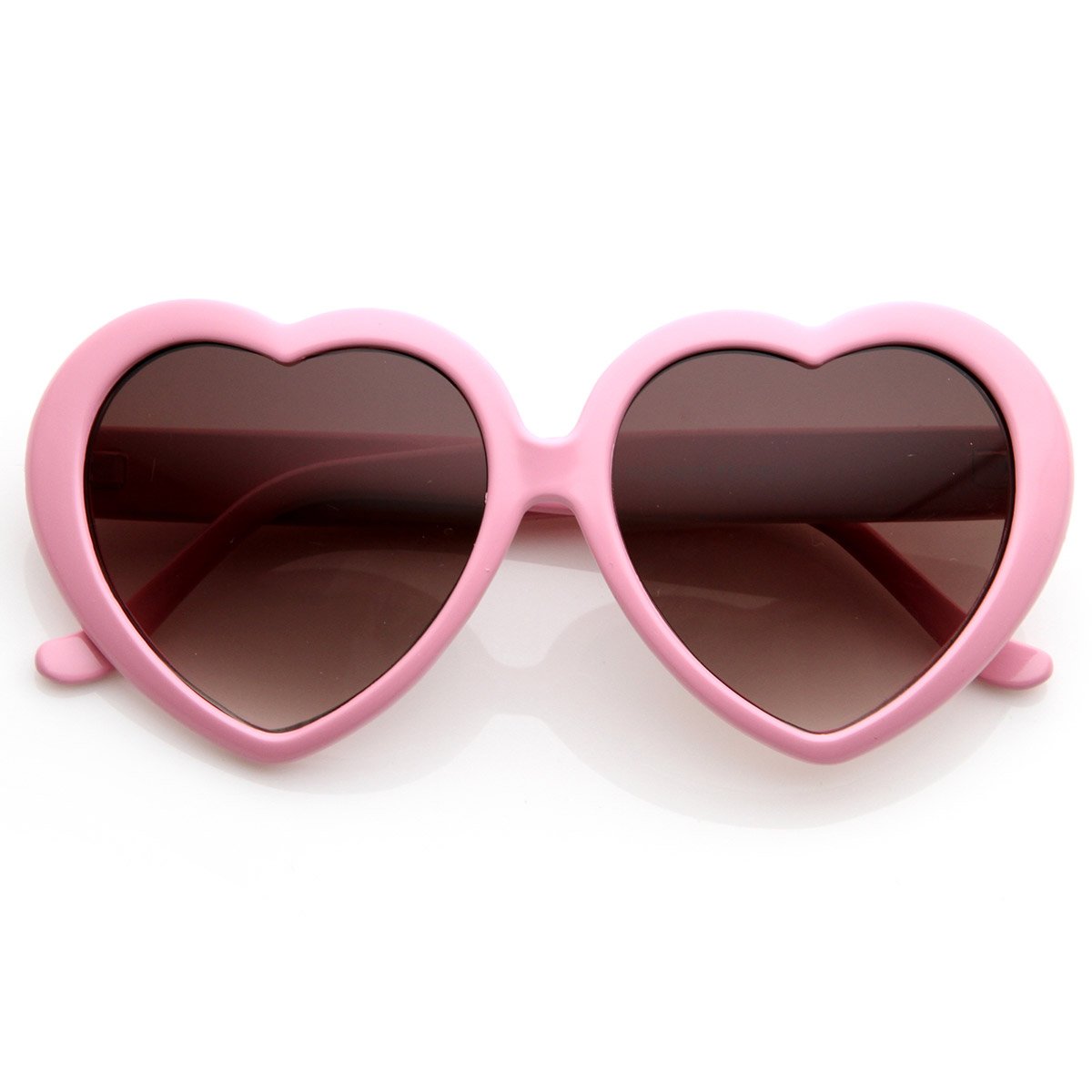 Photo 1 of zeroUV Oversized Heart Shaped Sunglasses UV400 Cute Trendy Love Fashion Eyewear for Women 52mm (Light Pink)