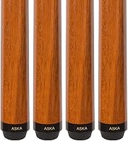Vista 4 de ASKA Juego de palos de billar SP1 Malaswood Sneaky Pete para billar, arce canadiense Hard Rock de 58 pulgadas, punta dura Le Pro de 0.512 in, junta