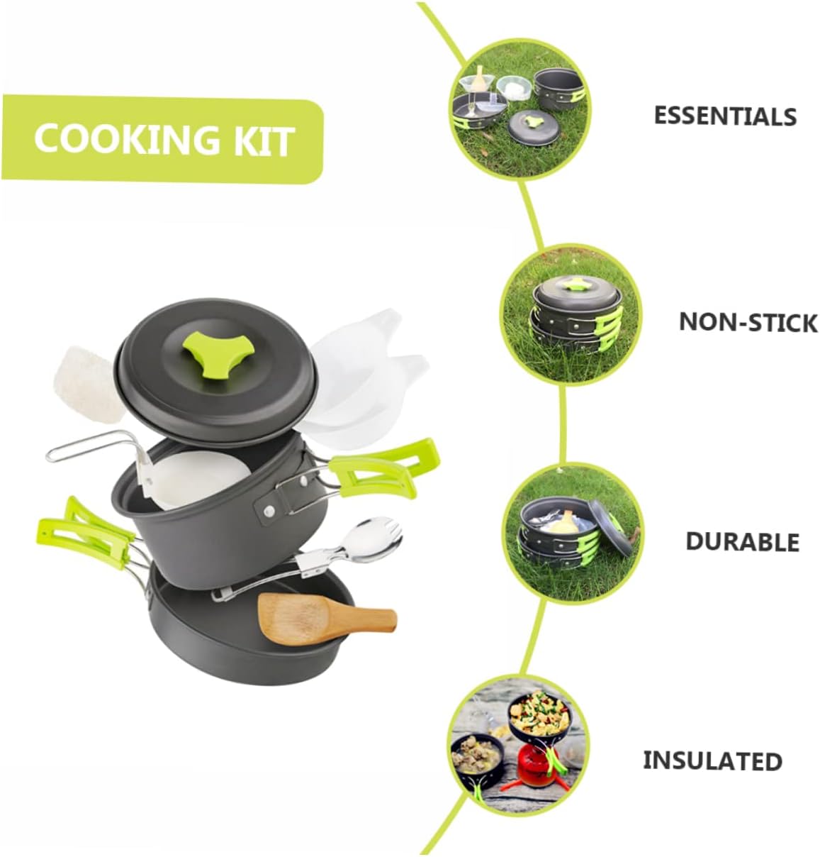 KESYOO Outdoor Cookware Camping Gadgets Accessories Camping Utensils Camp Cookware Portable Camping Kettle