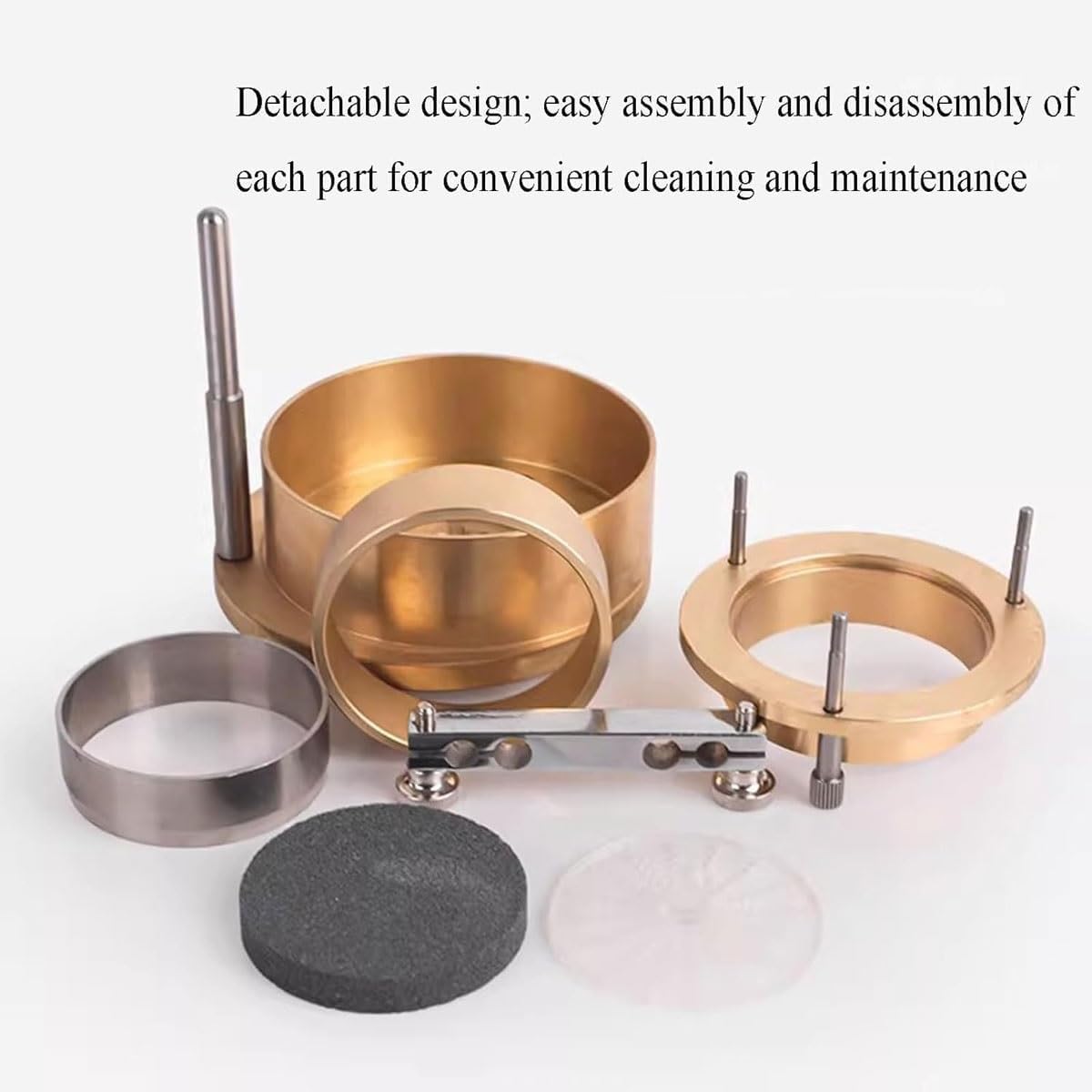 Soil Free Swelling Rate Meter, Soil Swelling Rate Tester, Durable Brass Construction, Smooth Inner Wall, Disassembly Design for Laboratory Testing