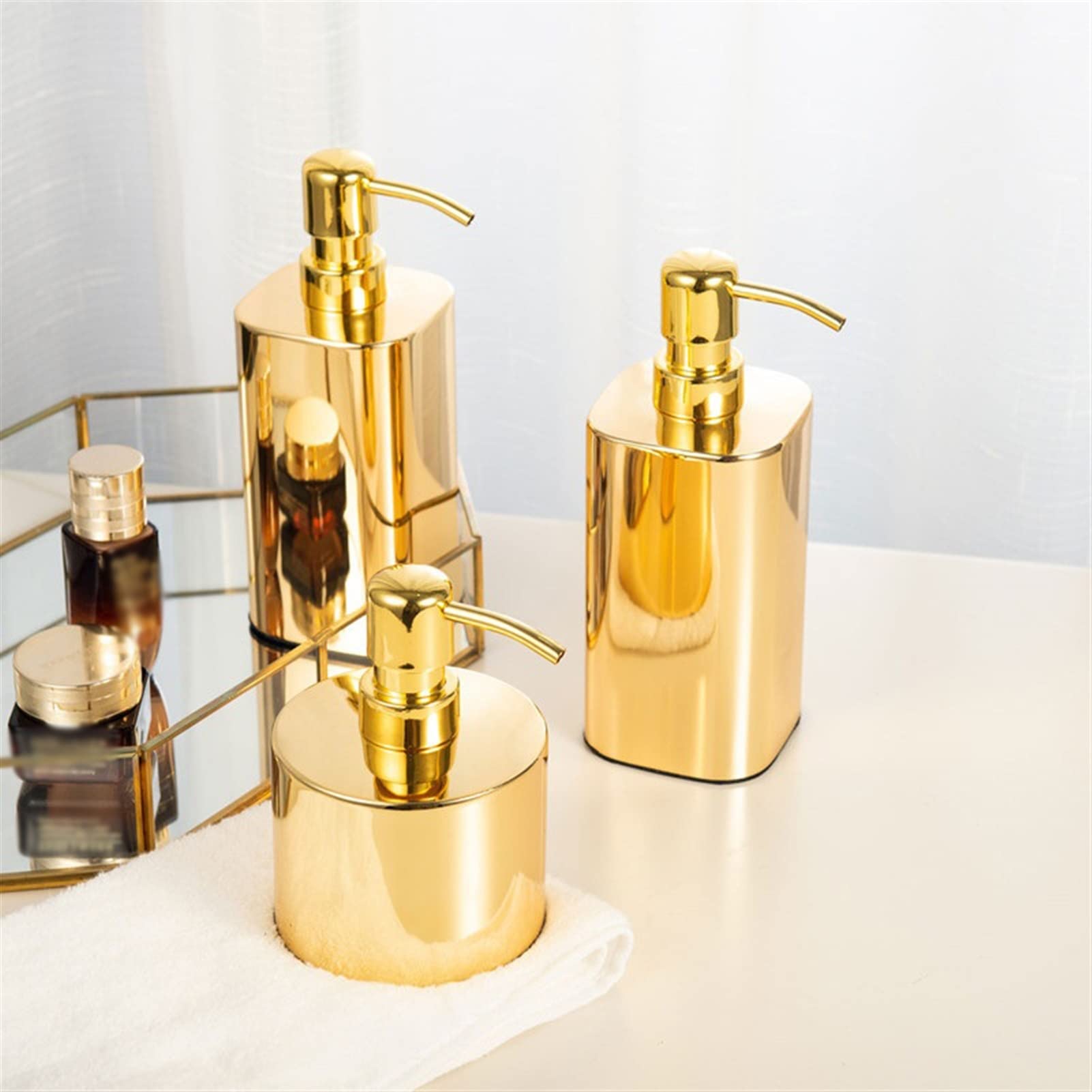 Bottiglie di sapone Distributore di sapone nordico Acciaio inossidabile Acciaio inox Shampoo Doccia Bottiglie Bottiglie Dispenser Accessori for il bagno Accessori for il bagno Contenitore liquido Erog