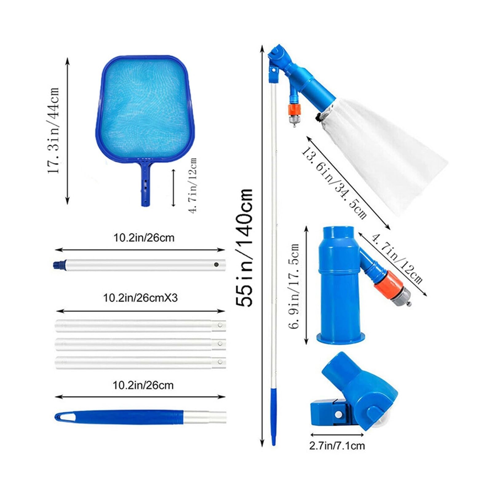Filtros Piscina, Kit de limpieza al vacío for piscina al aire libre, limpieza de fondo de piscina, filtro de red for piscina, juego de aspiradora for piscina, herramienta de limpieza for piscina