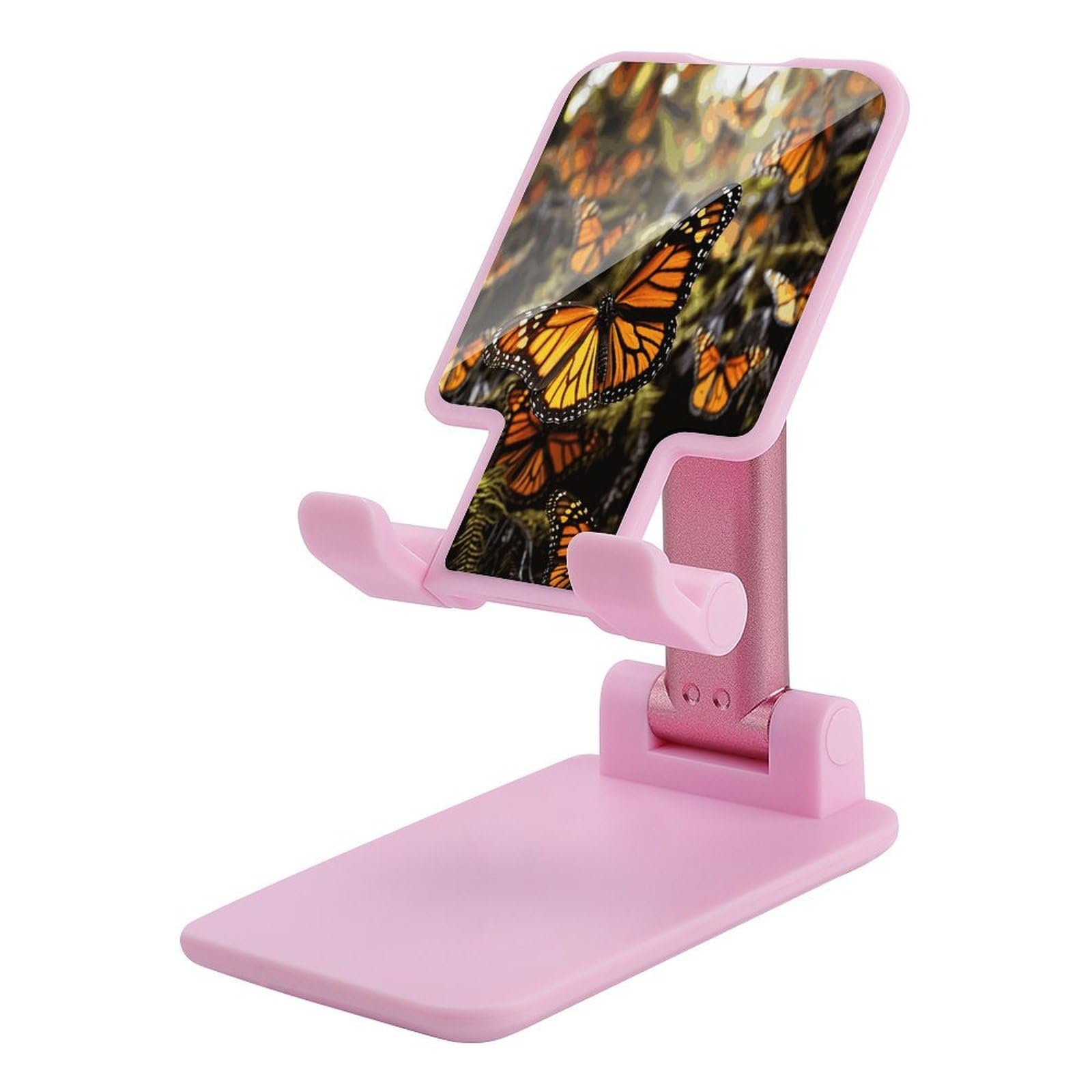 Support pliable pour téléphone de bureau universel orange papillon monarque - 7