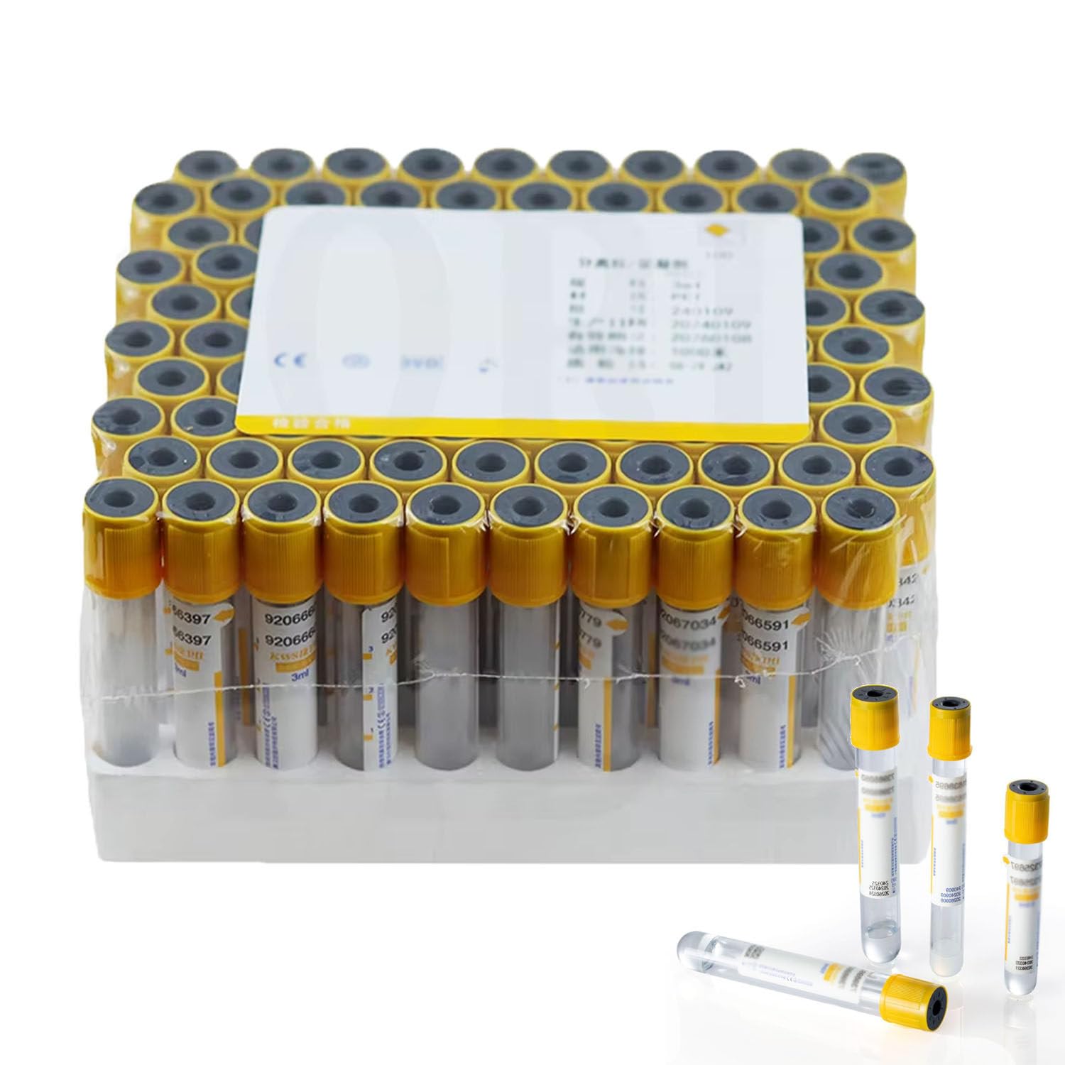 Provette sottovuoto per prelievo di sangue con gel di separazione per test sierologici, monouso, 100 pezzi